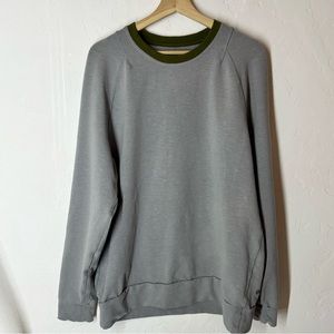 Lululemon Men's Heathered Grey Green Crewneck Sweater Sweatshirt Size XL